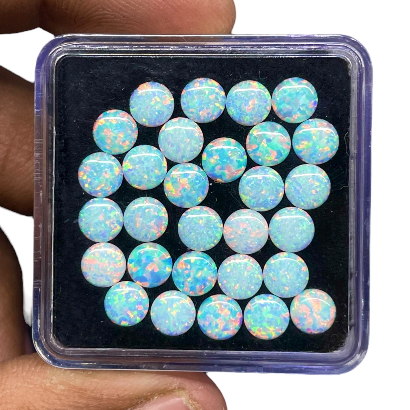 10 Pcs Australian Opal 5mm Round Cabochon AAA Quality Lab Created Gemstones Lot