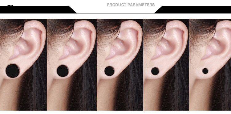 1 Pair Earrings Dot Studs Stainless Steel Circle Disc Ear Piercing Set Men Women