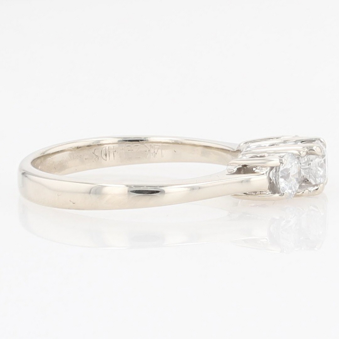 .50ctw Round Cut Diamond Three-Stone Engagement Ring 14k White Gold Size 5.25