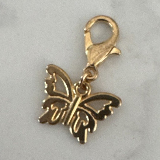 gold tone butterfly dangle charm lobster clasp animals & insects nature