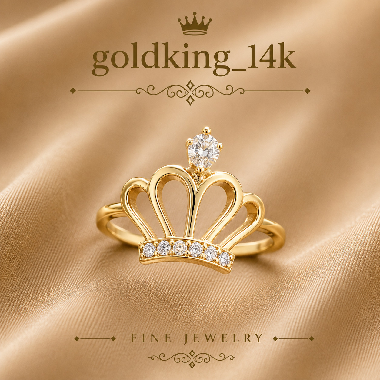 0.32Ct Simulated Diamond Crown Style Adjustable Toe Ring 14k Yellow Gold Plated