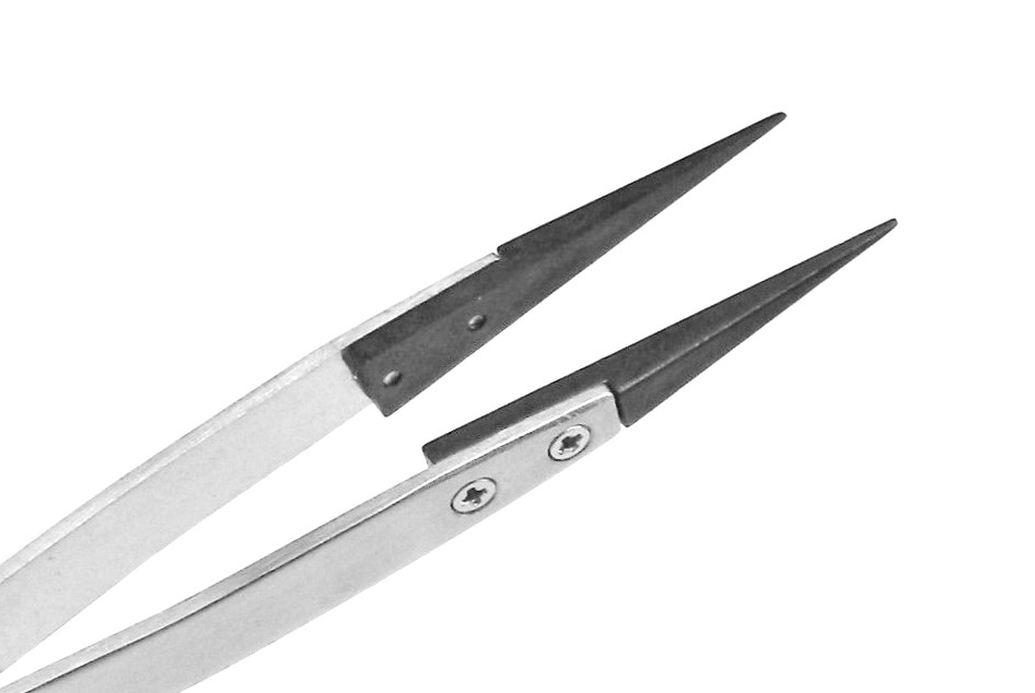 Tweezers Non Static Fiber Tip Precision Anti-Static Stainless Steel Tweezers 5″