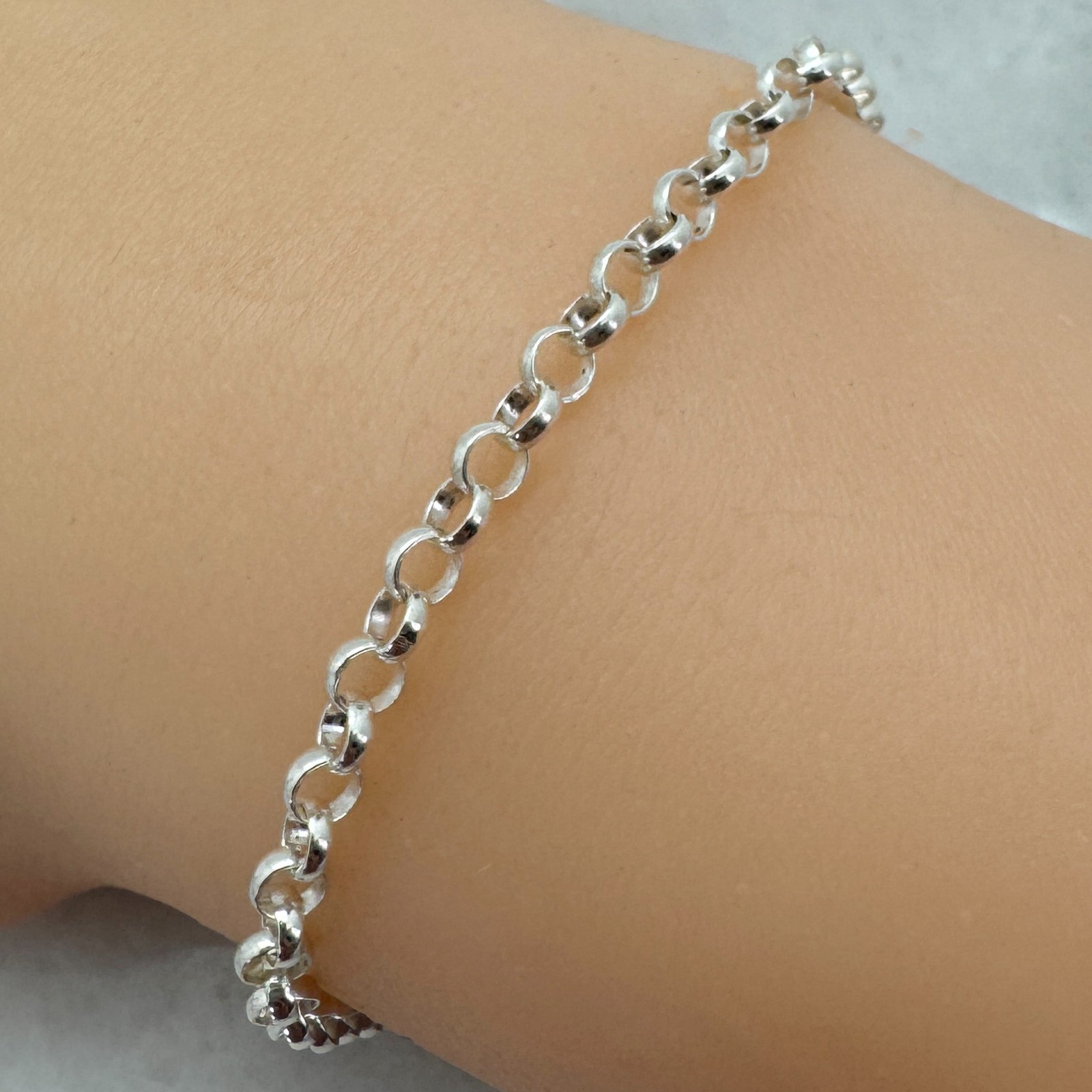 Solid Sterling Silver 3.5mm Rolo Chain- Necklace, Bracelet , Anklet – All Sizes