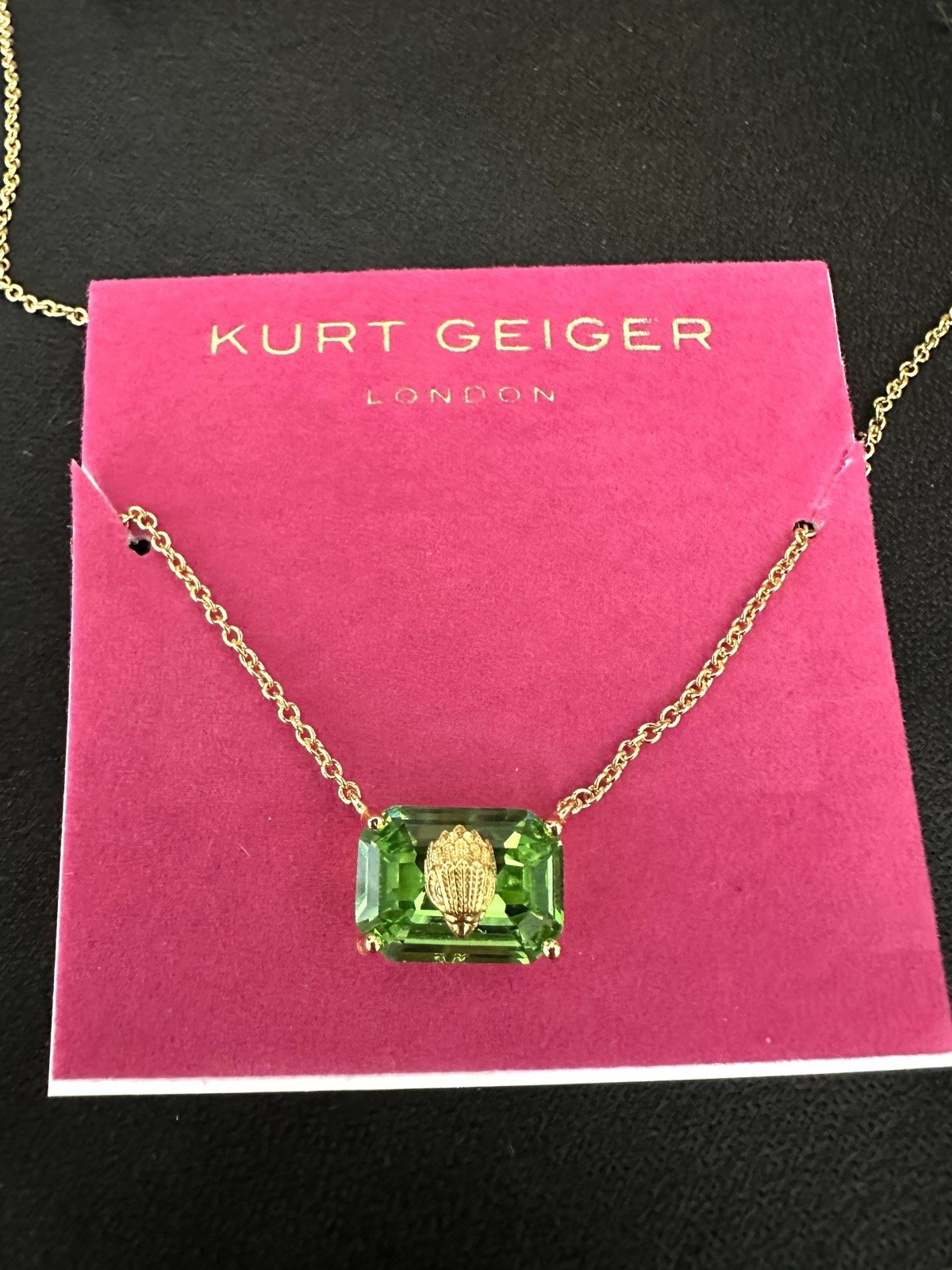 Kurt Geiger Eagle Necklace/ Crystal/ Green