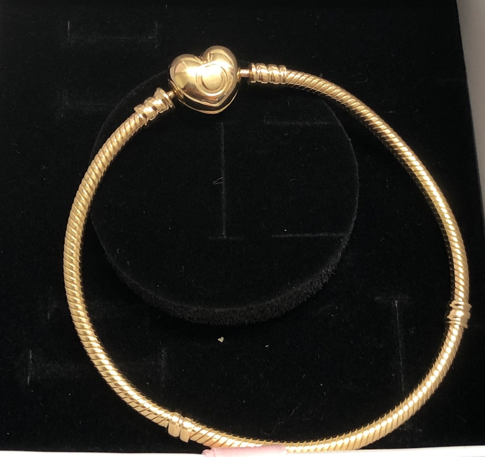 NEW💕 Pandora Moments 14K Solid Gold Heart Clasp Bracelet 559522C00 7.9″/20cm