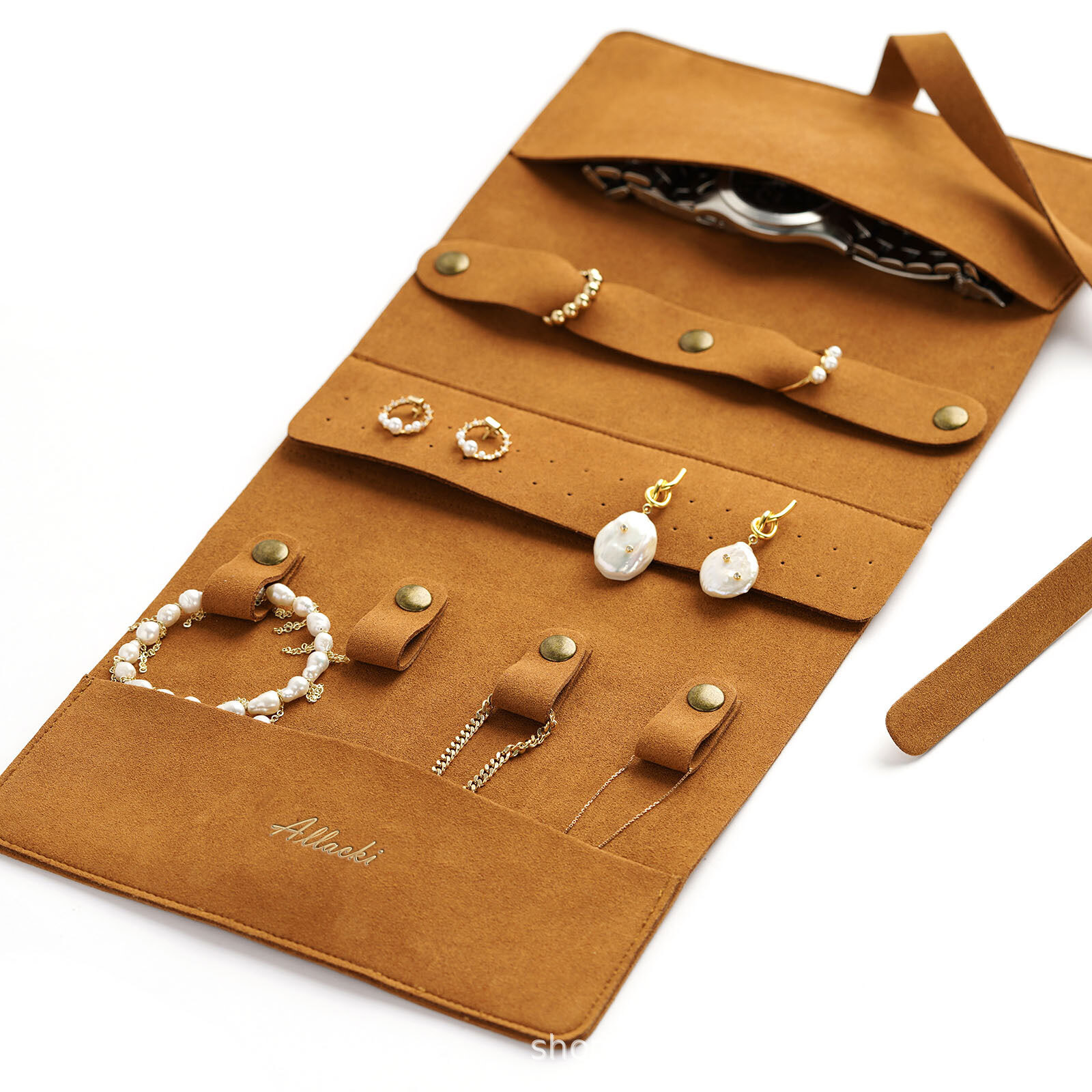 Multifunctional Jewelry Roll Organizer for Travel Earrings Necklaces Bag