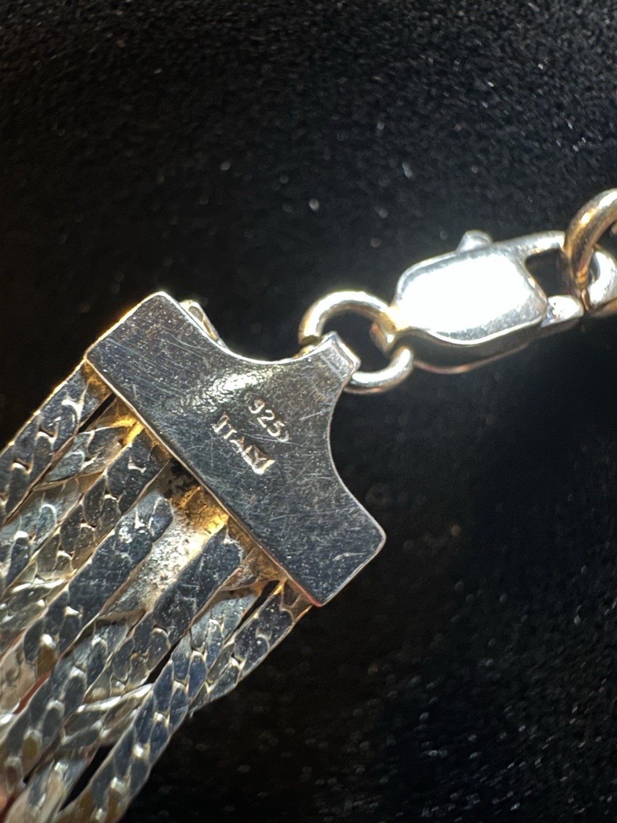 VINTAGE 17in Sterling Silver Braided Multi-Strand Diamond Cut Necklace