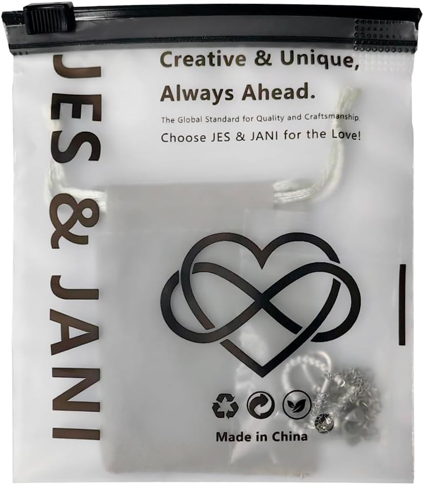 JES & JANI Infinity Heart Necklace for 16″ Chain with 2″ Extender, Silver
