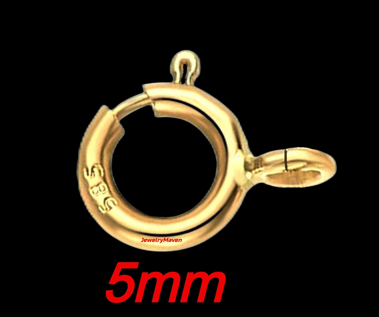 14k 2mm Cable Yellow Gold 5mm DOUBLE Spring Ring 1″ Chain Extender or Safety