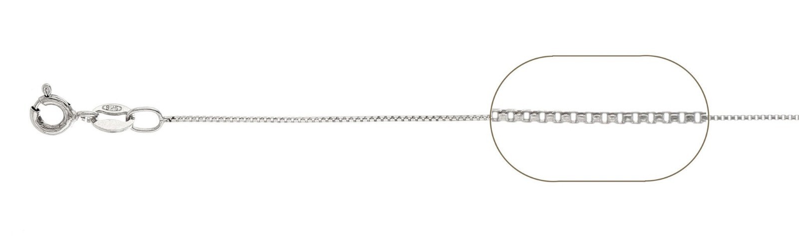 012 0.7MM Box Chain .925 Solid Sterling Silver made in italy