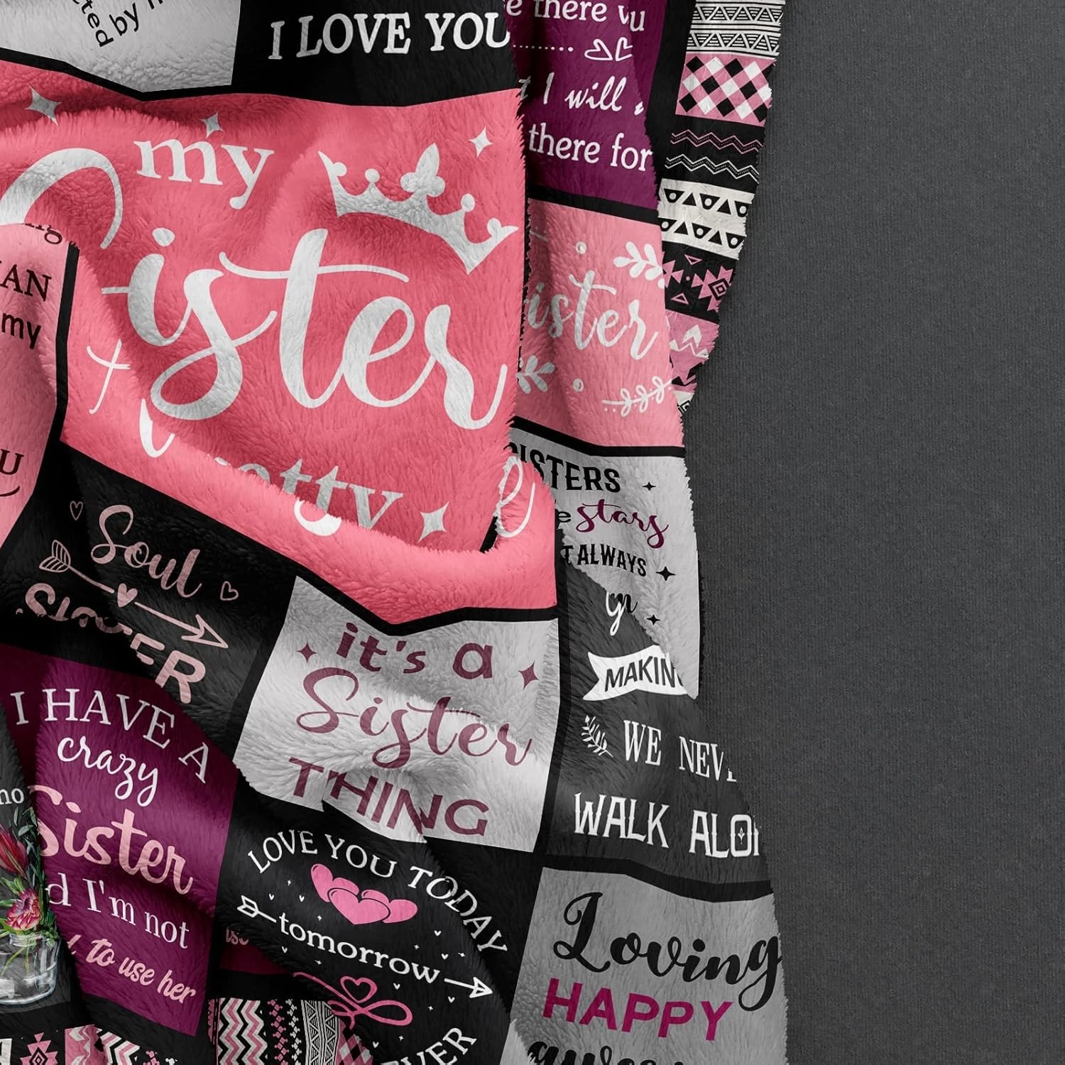 Luxurious 60″ x 50″ Fleece Throw Blanket – Perfect Sister Gift for All Occasions