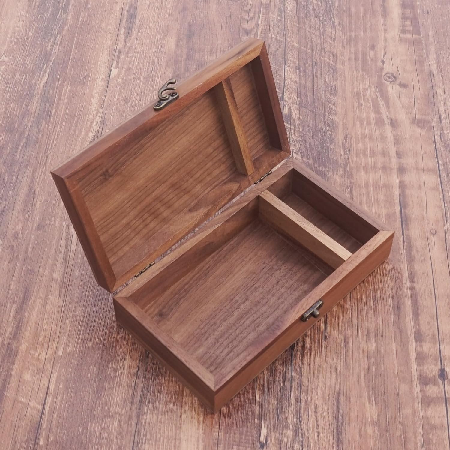 Walnut Handmade Walnut Partition Wooden Box for Keepsakes, Photos