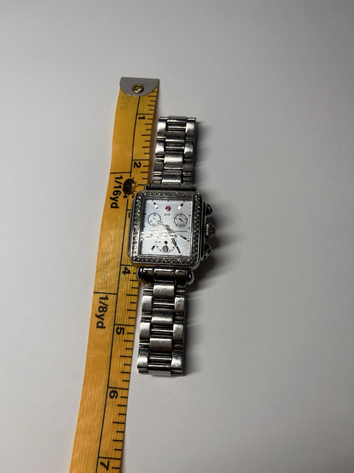 MICHELE DECO CHRONOGRAPH 33MM Silver Diamond Women’s Watch