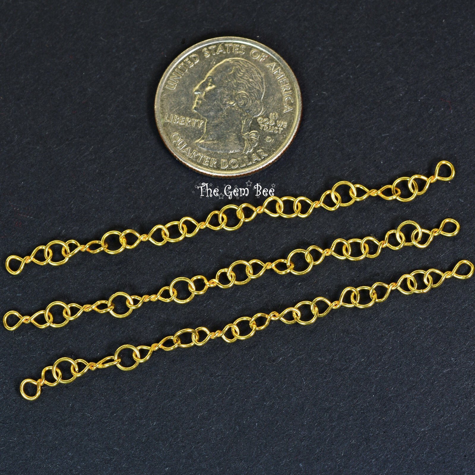 4.2mm 18k Solid Yellow Gold Handmade Old-fashioned Bowtie Chain Extender 3 INCH