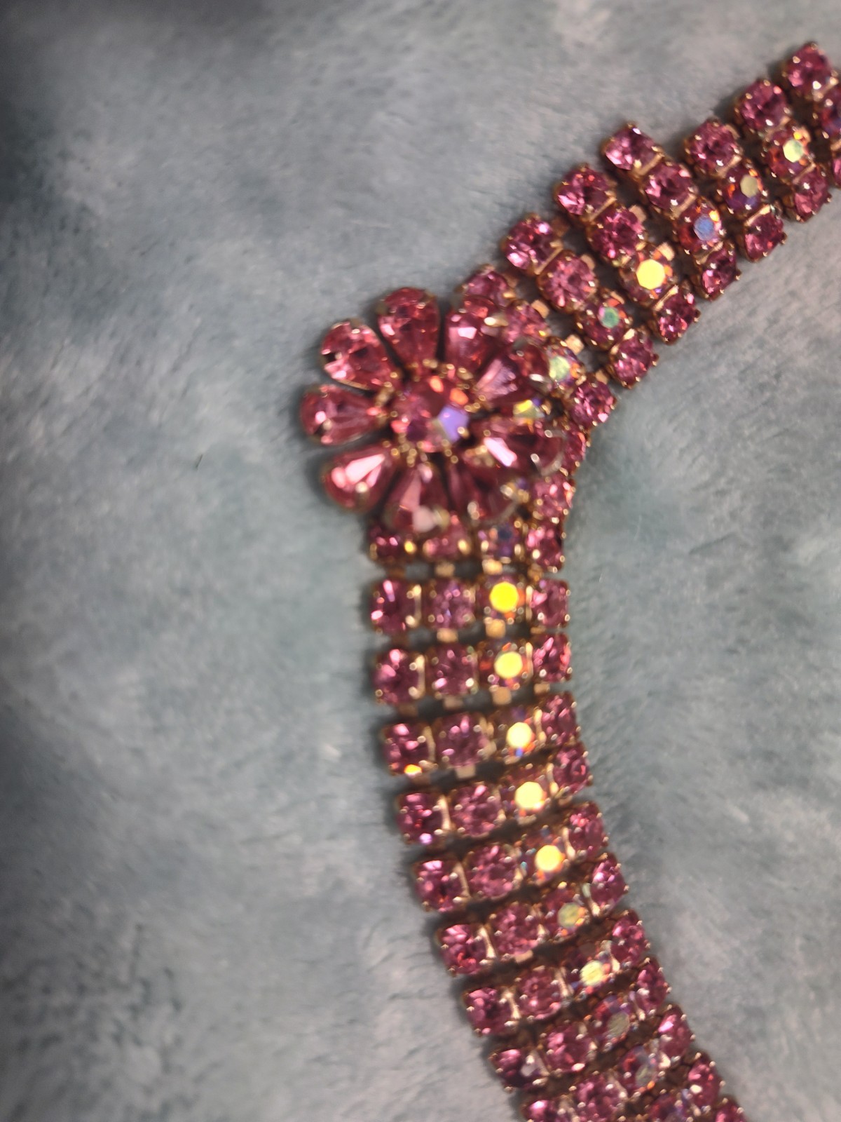 Pink Crystal Rhinestone Choker Neclace