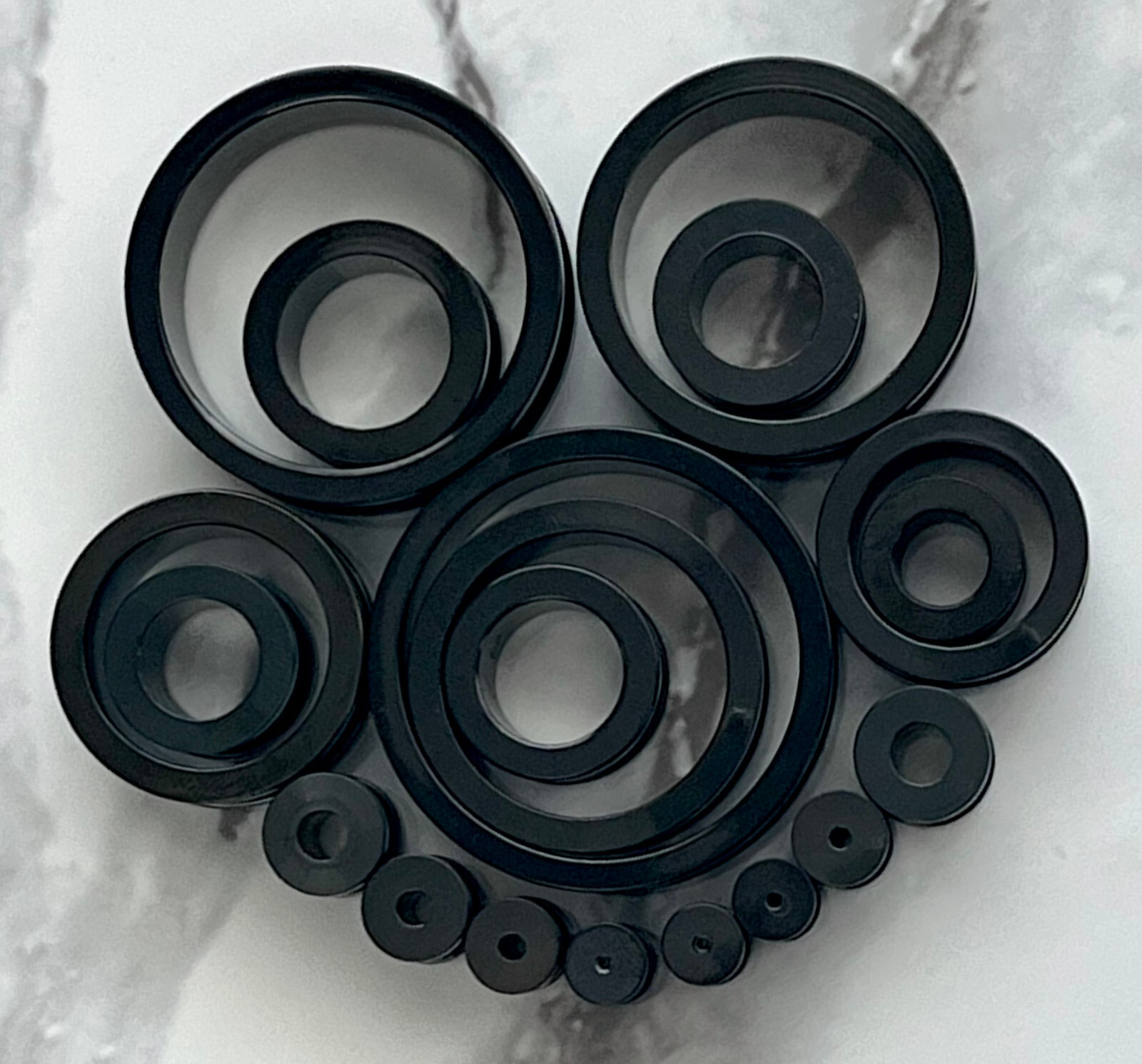 PAIR Black Screw Fit Tunnels Ion Plated Steel Ear Plugs Earlets Guages Gauges
