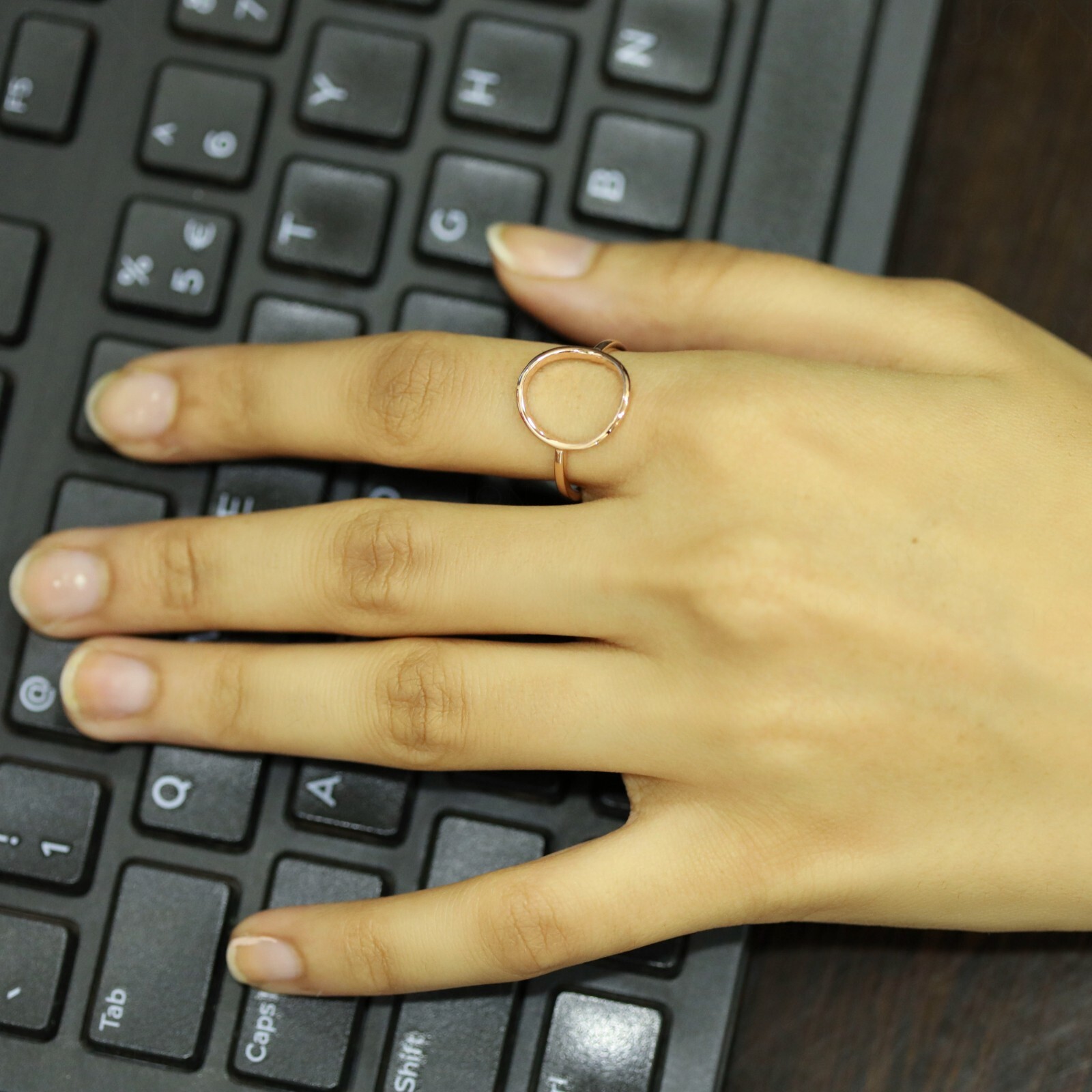 14k Gold Solid Gold – 1.3 mm Thick Open Circle Ring Size -3 to 8 US