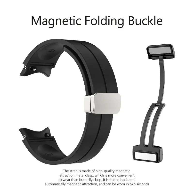 Magnetic Silicone Strap for Samsung Galaxy Watch 7 6 5 4 40-47mm Band UK