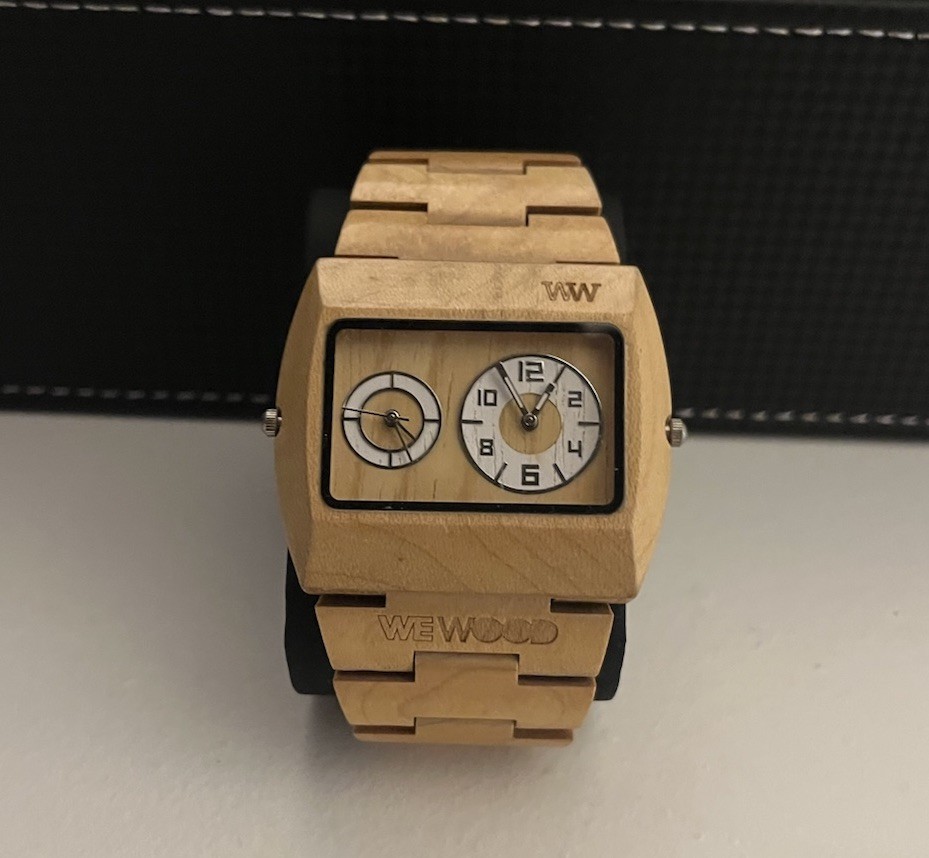 WeWOOD Wood Grain Multi-Dial Quartz Analog Wristwatch All Wood Bracelet