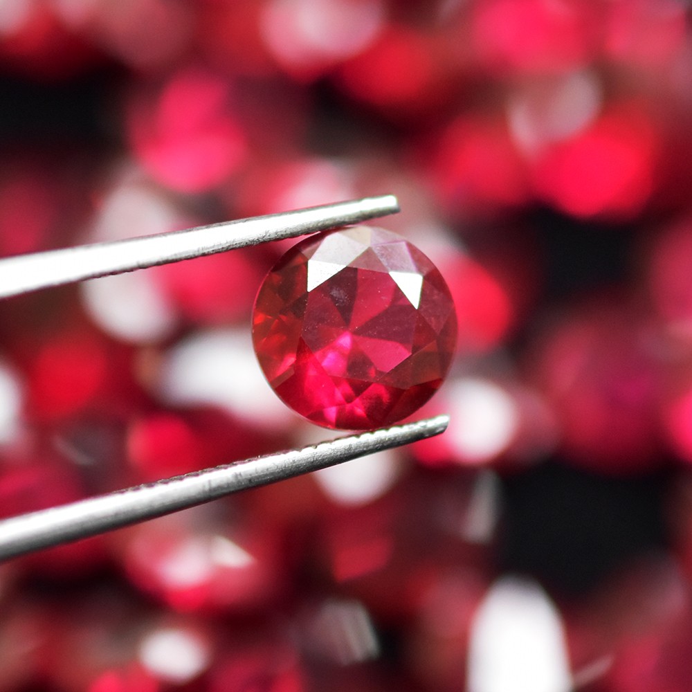 18 Pcs Natural Red Ruby Round Cut 5×5 mm Lot Burmese Certified Loose Gemstone