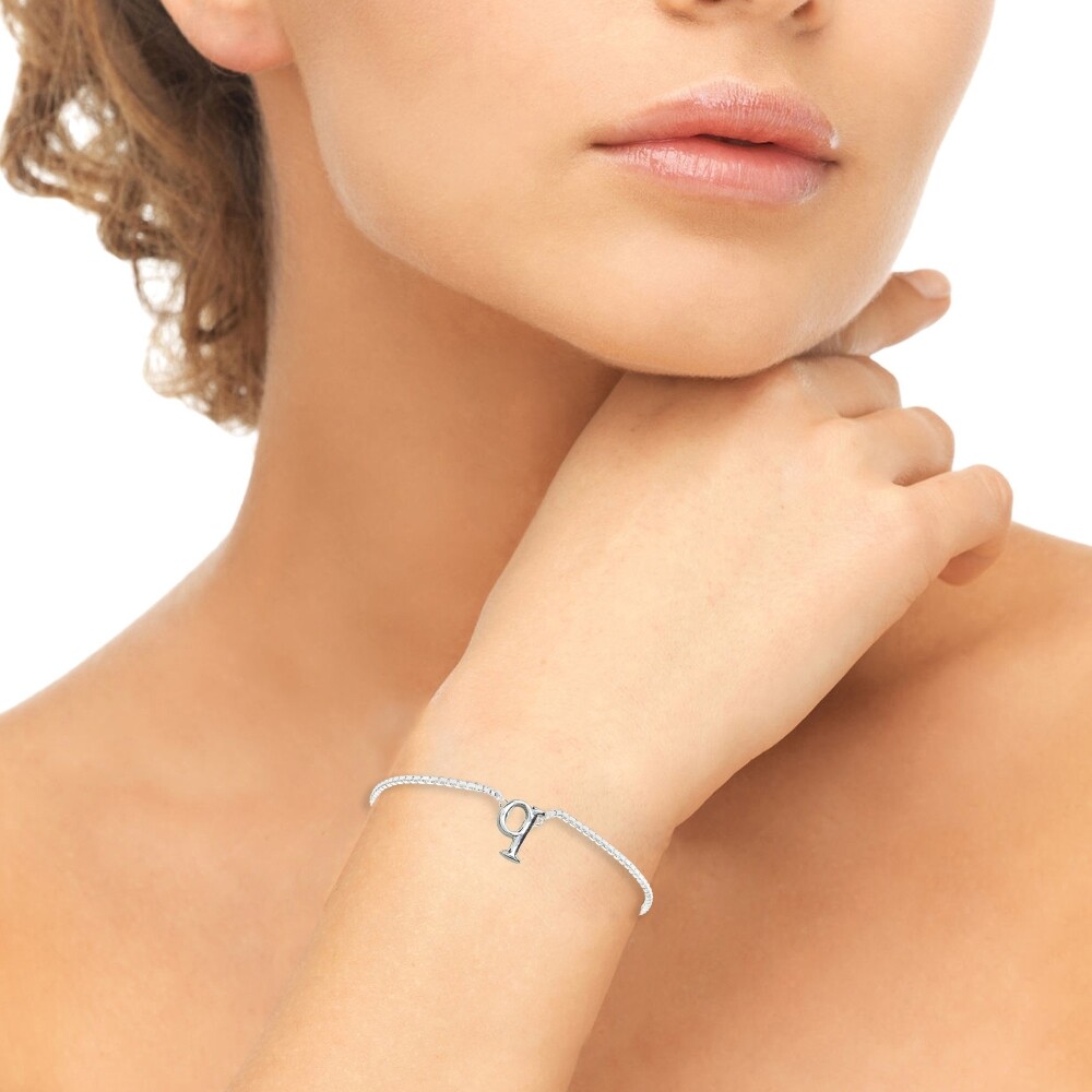 Q Letter Initial Alphabet Name Personalized 925 Silver Adjustabel Bracelet