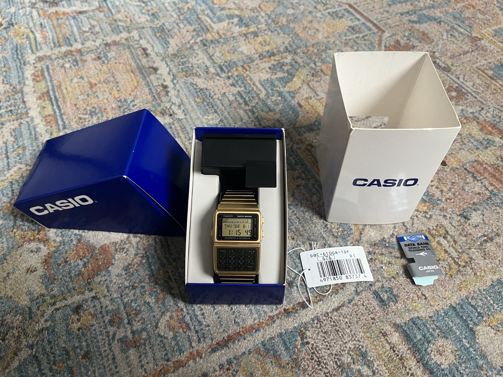 Casio DBC-610 Databank Vintage Calculator Watch Module 676 Box Tested Working
