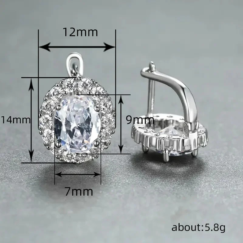 2026 exquisite multi-color oval ear buckle with French design, court style