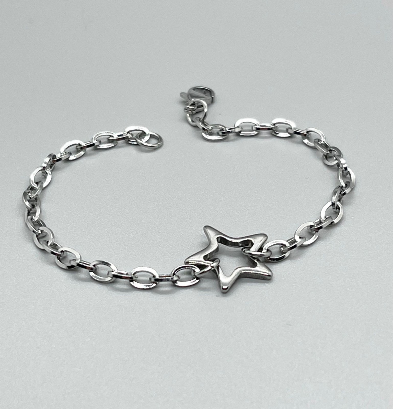 Stainless Steel STAR Charm Bracelet No Tarnish Silver Chain New – USA Seller