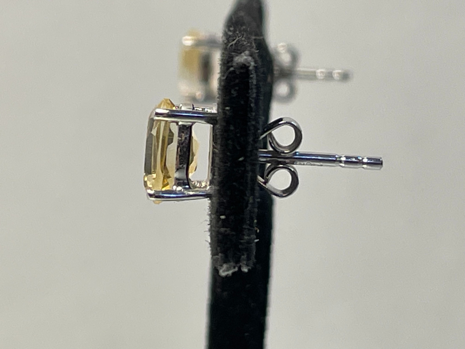 2 Ct. Citrine Stud Earrings in Solid Sterling Silver – November Birthstone