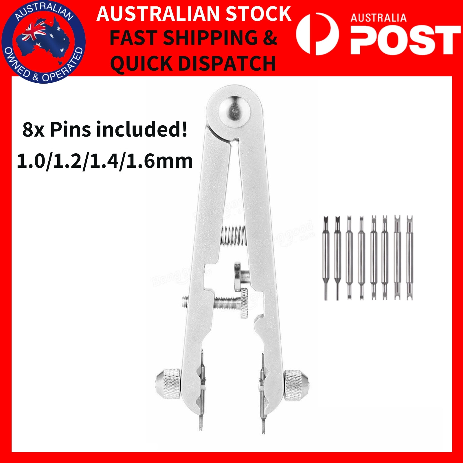 Watchmaker Spring Bar Tool with 8 x Tips Bergeon Replacement 6825/7825 AU STOCK