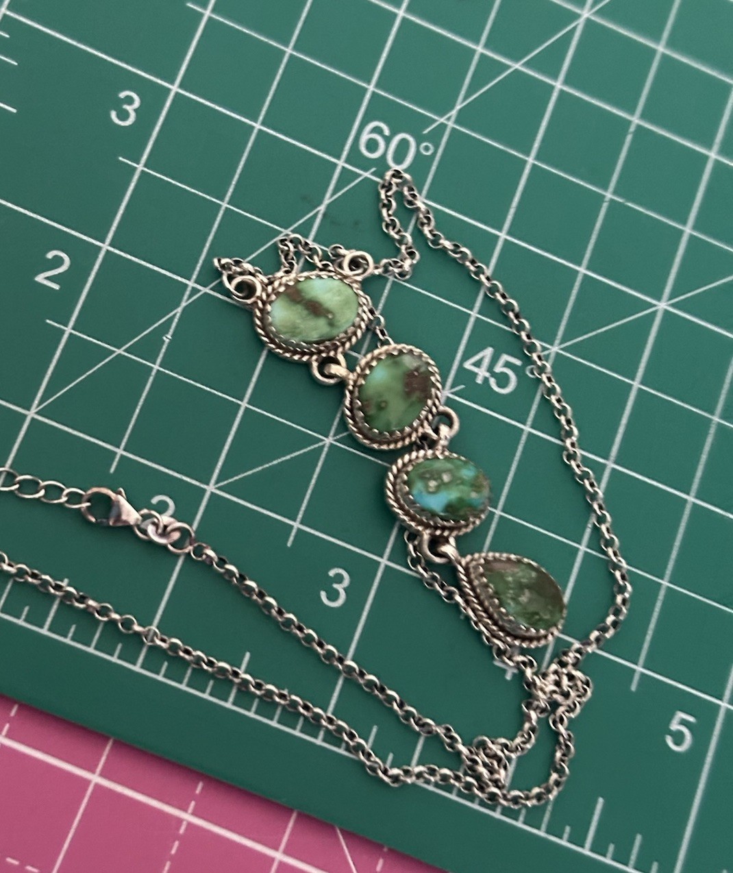 Sonoran Mountain Turquoise Lariat Southwestern Sterling Silver Necklace