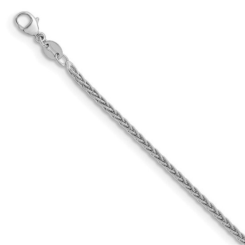 2.0mm Platinum PT950 Solid Wheat Chain Necklace 16″ 18″ 20″ 24″ or 30″
