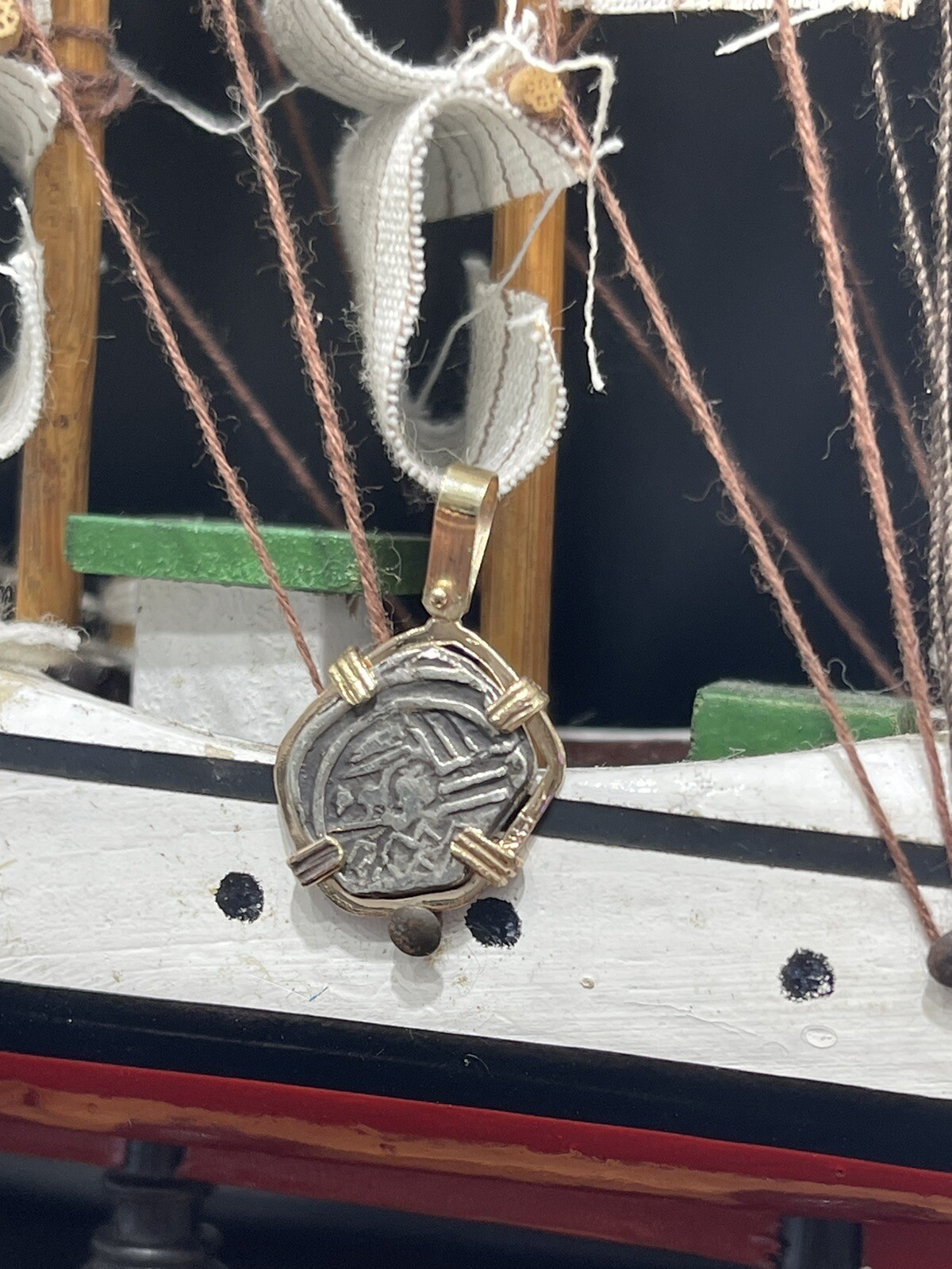 Replica ATOCHA Silver Mini Pendant In 14k Gold Bezel Handmade From Atocha Silver