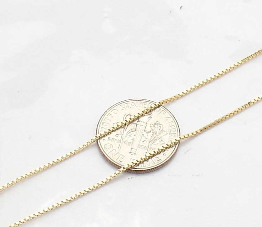 Technibond Venetian Box Chain Necklace 14K Yellow Gold Plated Sterling Silver