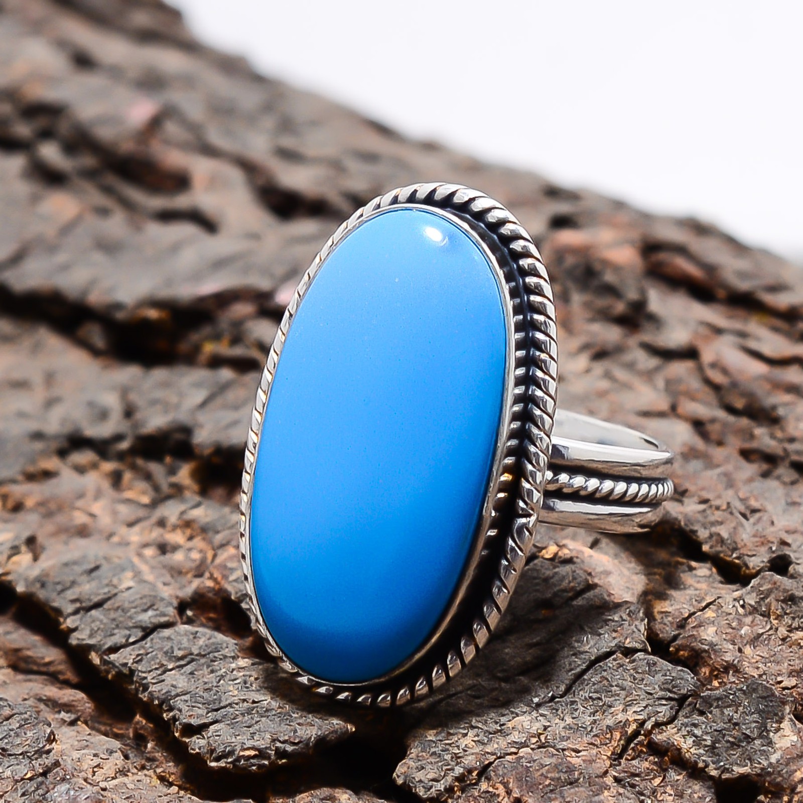 Sleeping Beauty Turquoise 925 Sterling Silver Ring, Christmas Gift, Dainty Ring