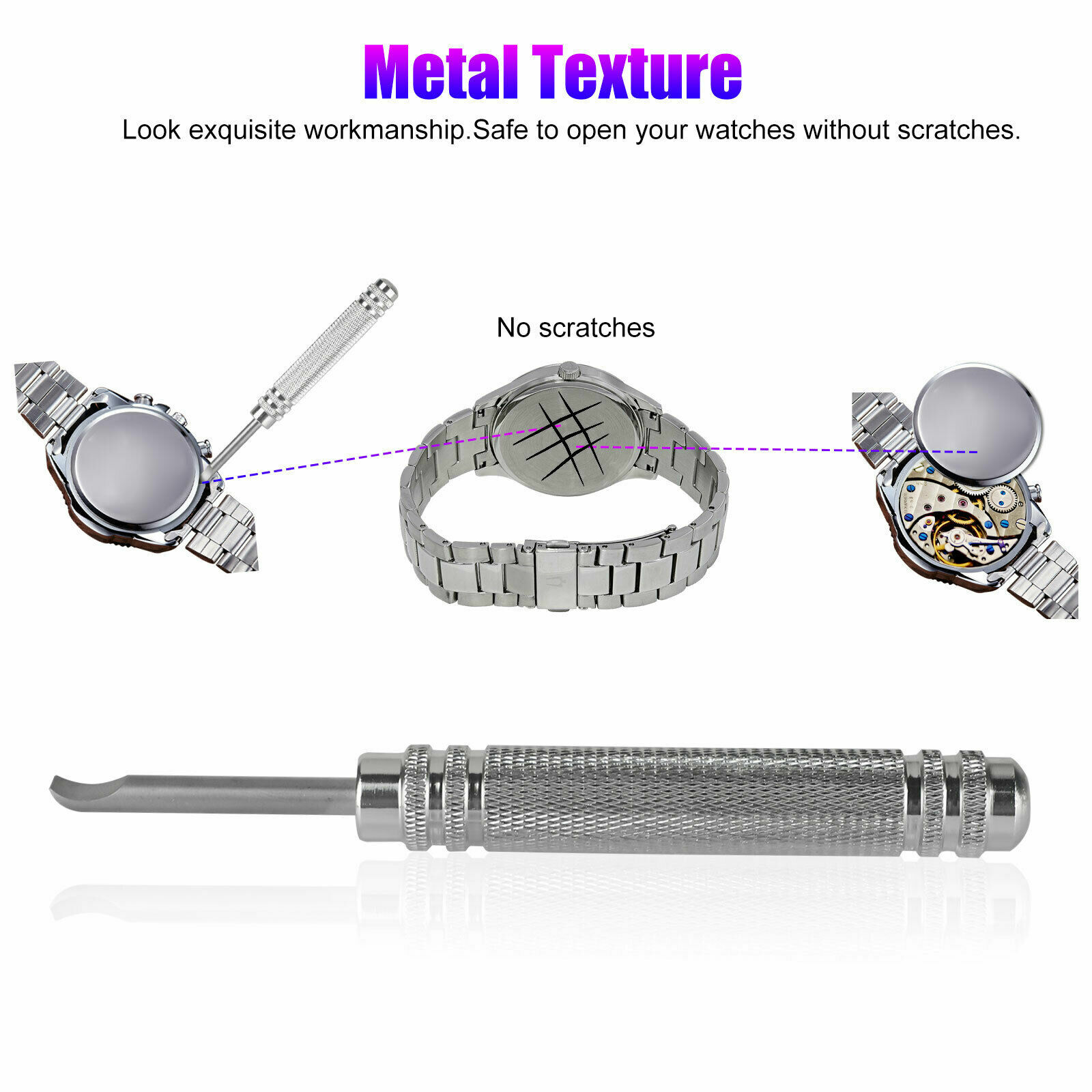 Watch Back Case Cover Opener Repair Kit Tool Battery Remover Wrench Adjustable