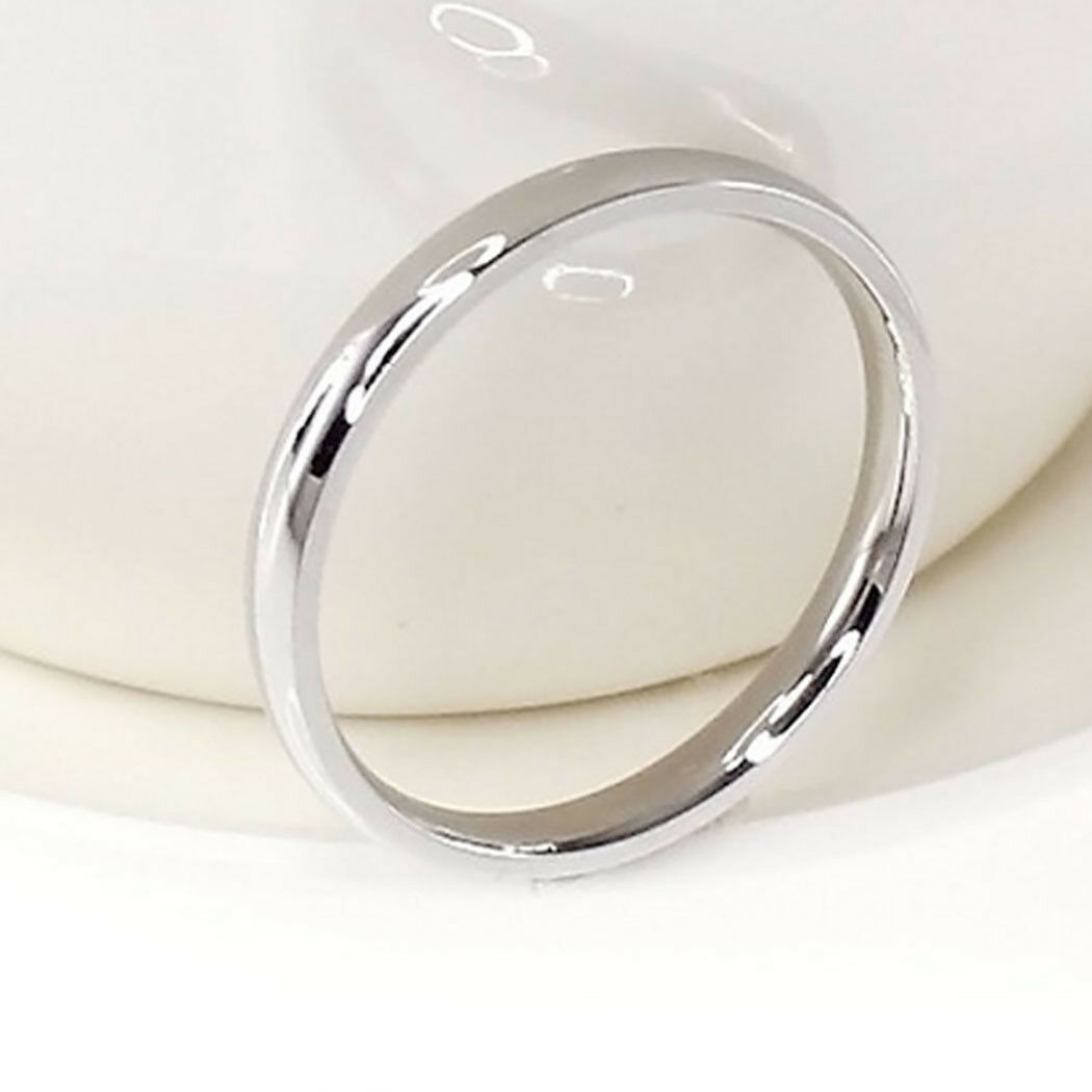 Tungsten Carbide Comfort Fit Polished Plain Band Wedding Ring 4mm