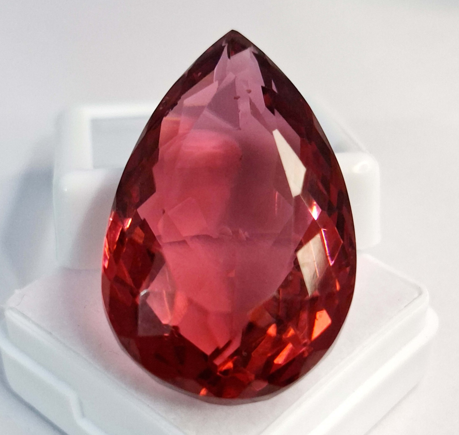 Rubellite Tourmaline Natural 61-63 Ct Pear Cut Certified Loose Gemstone SP737