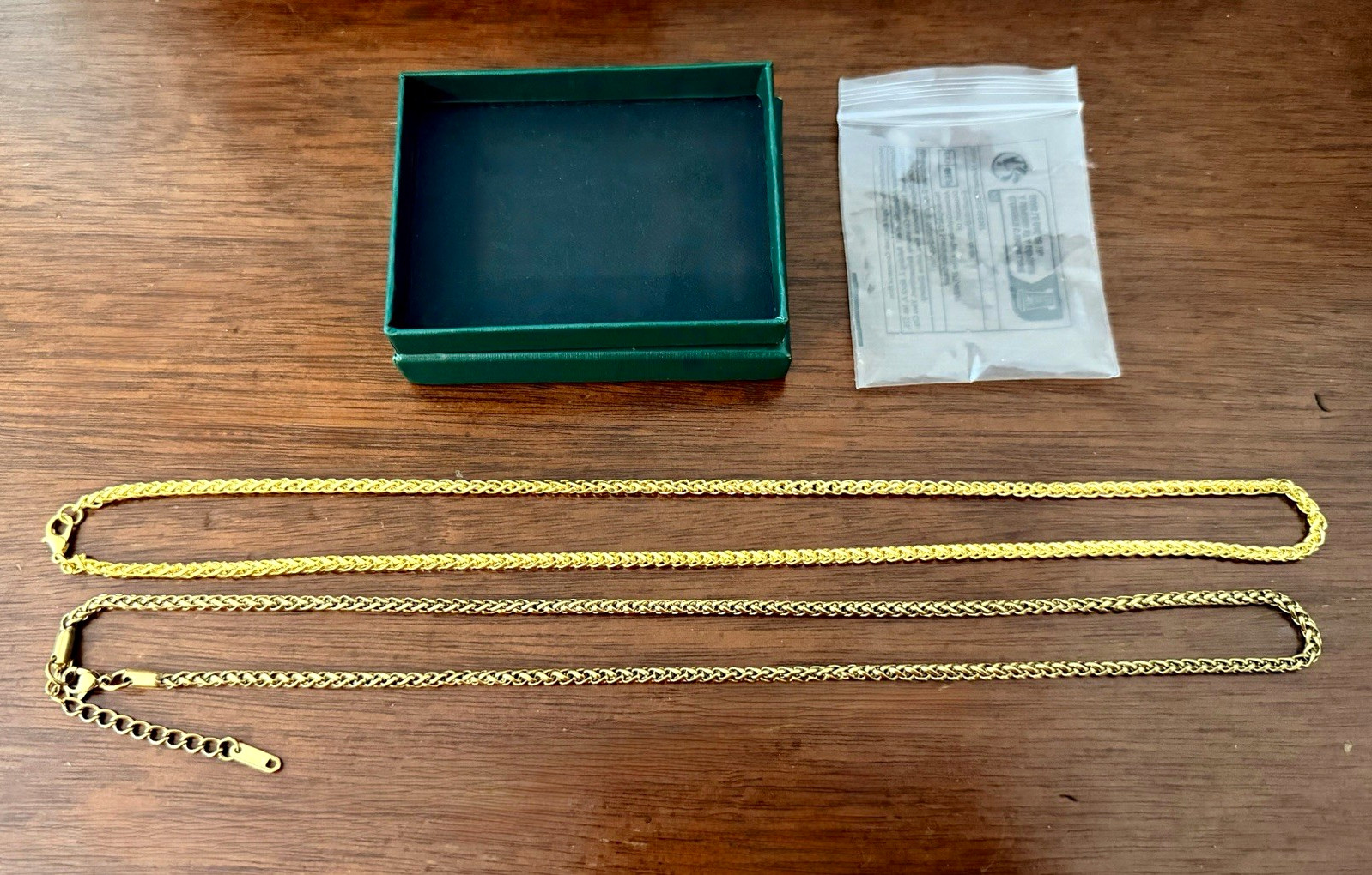 HZMAN Lot of 2 Gold Tone Cuban Link Chain Necklaces 20” & Adjustable New