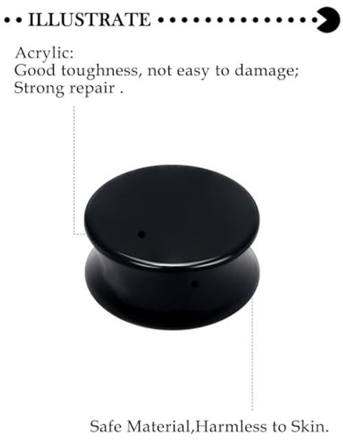 6G-30mm Solid Acrylic Black Gauges for Ear 30mm = 1 3/16 inch = 1.18 inch