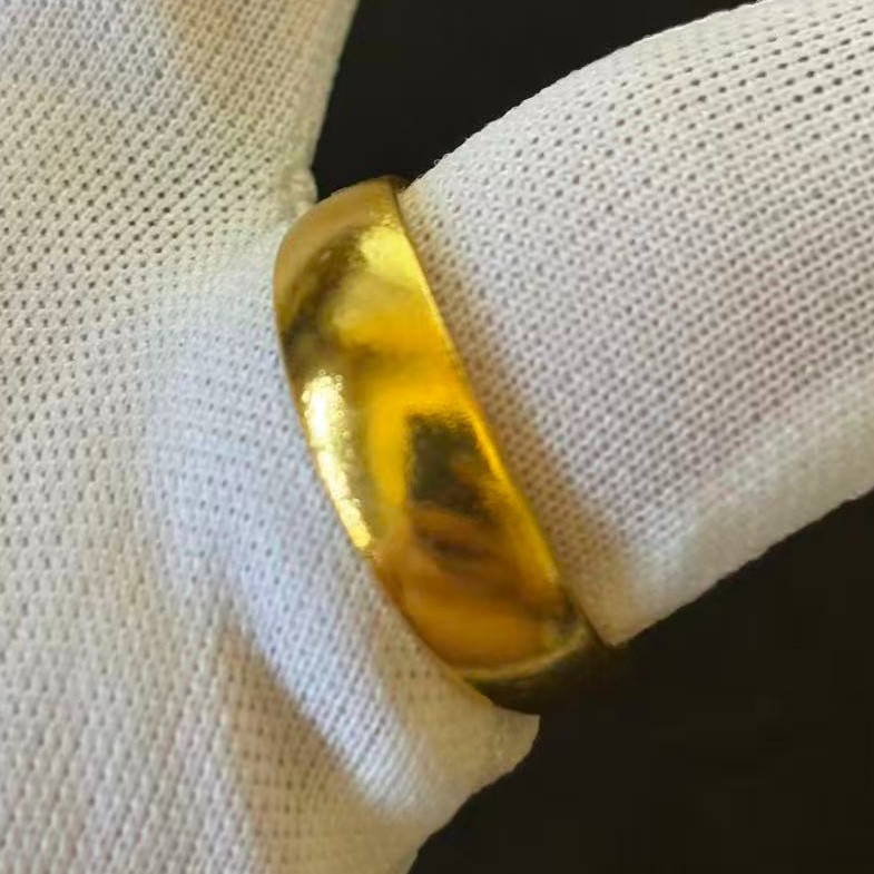 Gold-plated? (NOT SURE) Smooth Band Ring, marked ‘ 999 ‘, Size 8.5 adjustable