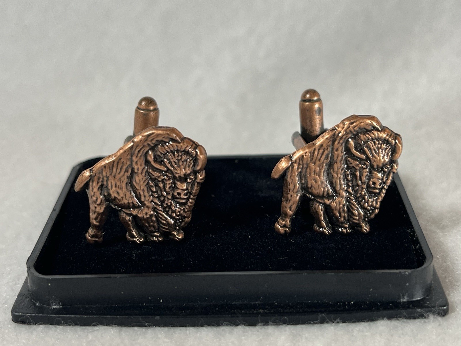 Buffalo Trace Standing Bison Copper Cufflink Pair In Box (see Description**)