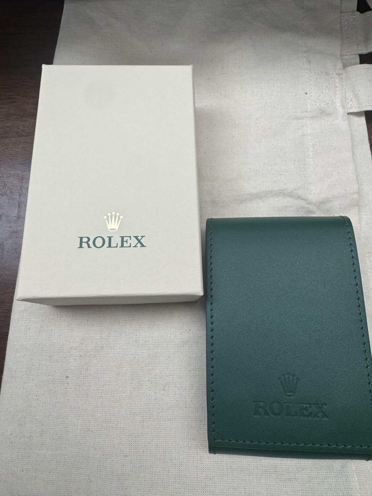Rolex Service Center Green Leather Watch Travel Pouch Case New Box