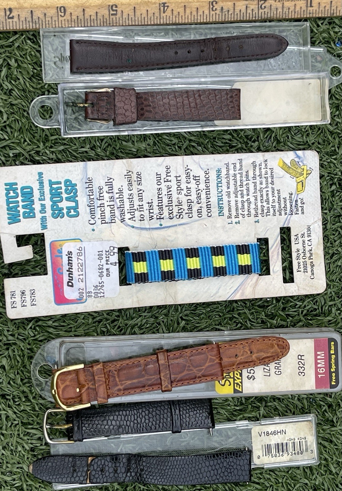Vintage Watch Band Lot Leather Nylon 16mm Sport Clasp Mixed Parts