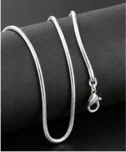 925 Sterling Silver Snake Chain Necklace 25 Inch 2mm Pendant Chain
