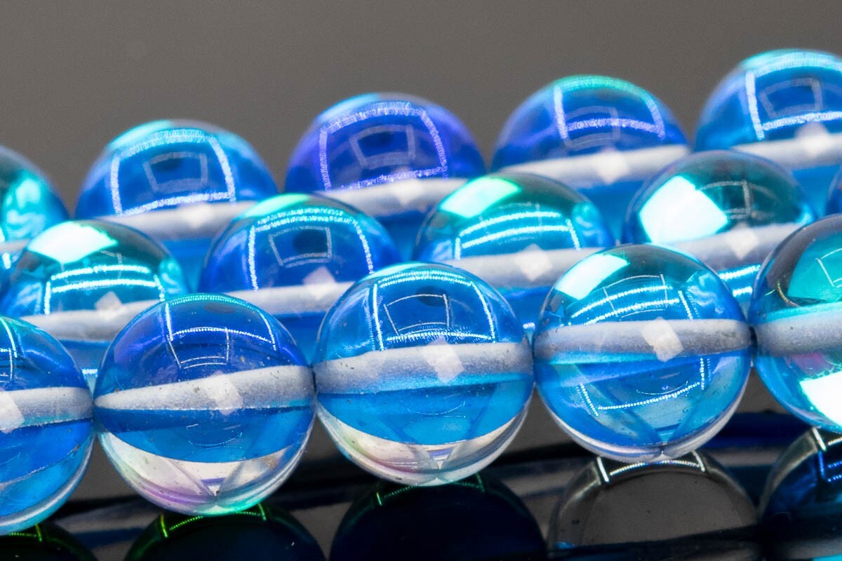 Sky Blue Mystic Aura Quartz Round Loose Beads 6/8/10/12MM