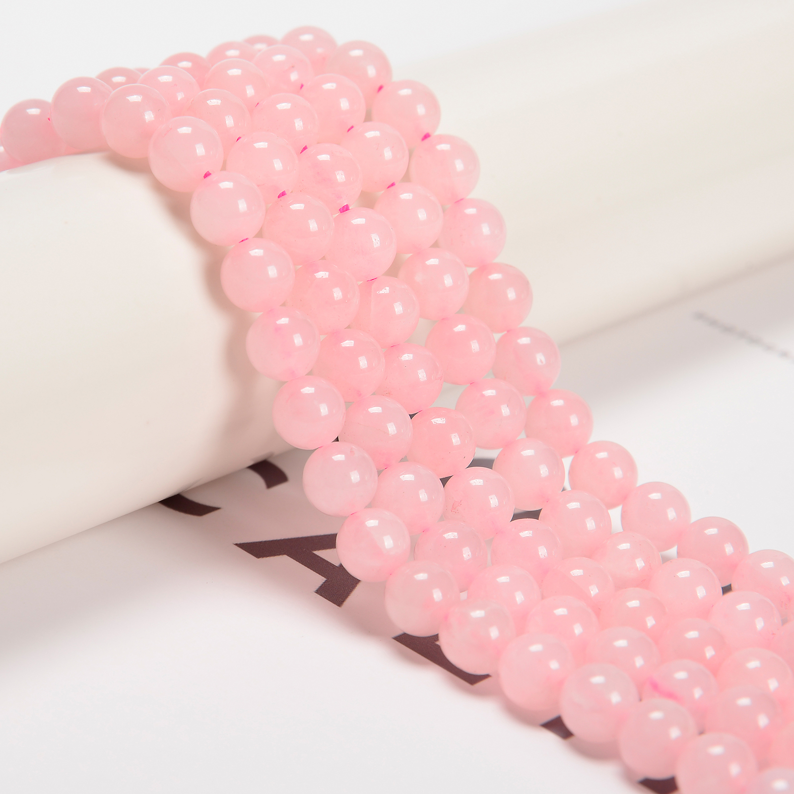 Rose Quartz Smooth Round Beads 4mm 6mm 8mm 10mm 12mm 15.5″ Strand