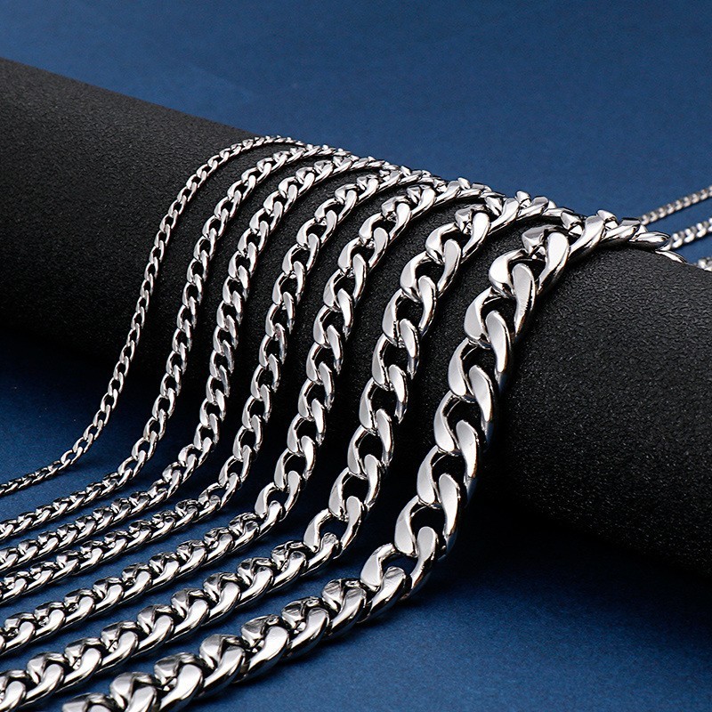 925 Sterling Silver Plated Cuban Link Chain Necklace for Men – 6MM, 8MM, 10MM Hi