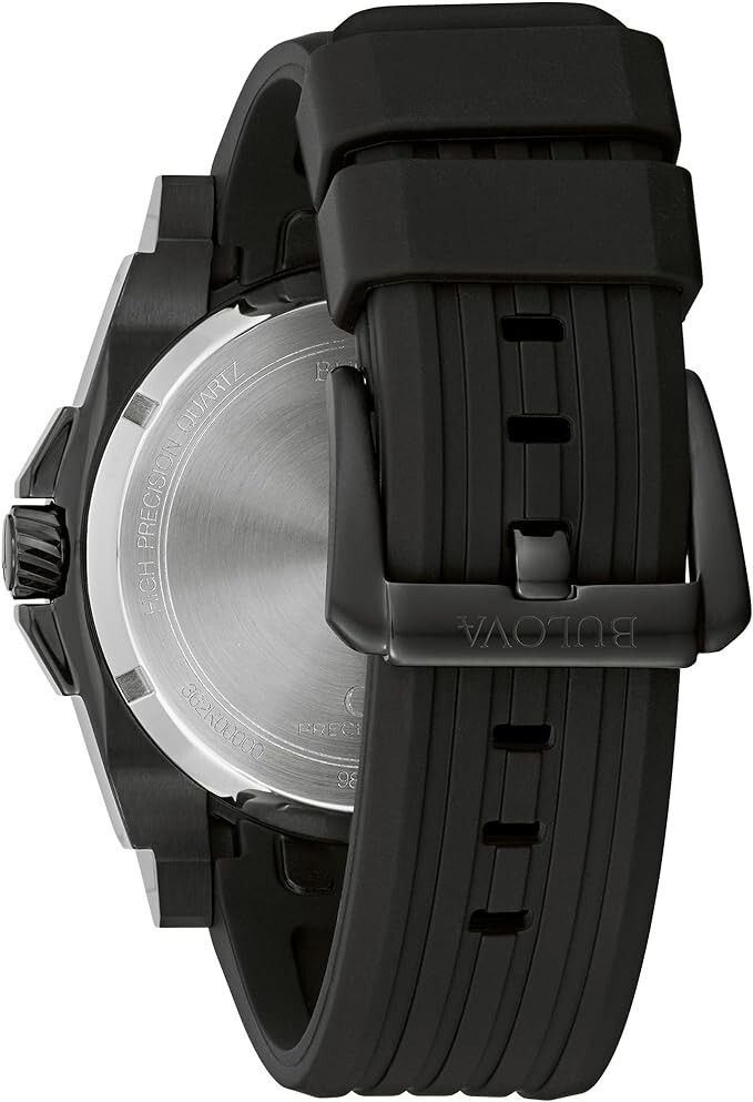 Bulova Men’s Precisionist Quartz Watch Black Polyurethane Strap 47 MM 98B417