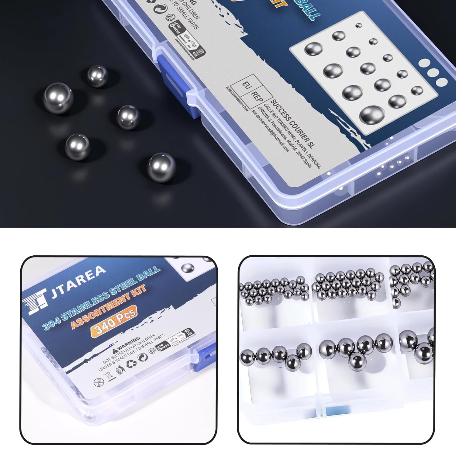 14Values 304 Stainless Steel Precision Balls Kit 1mm 2mm 2.5mm 3mm 3.5mm 4mm 4.5
